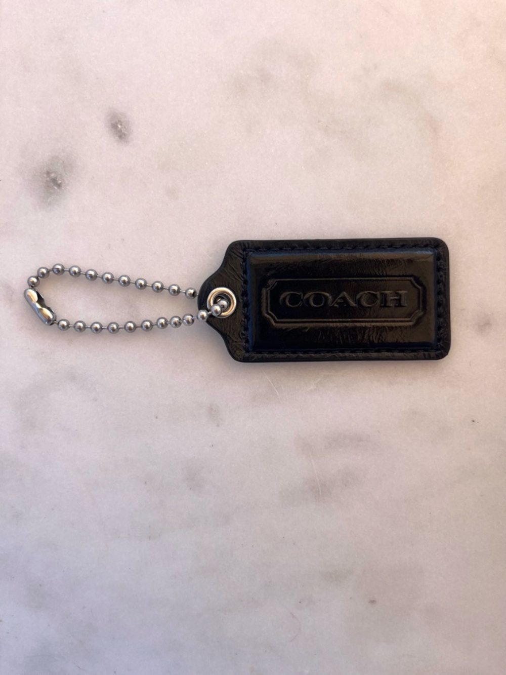 COACH Vintage Patent Leather Hang Tag, Black
